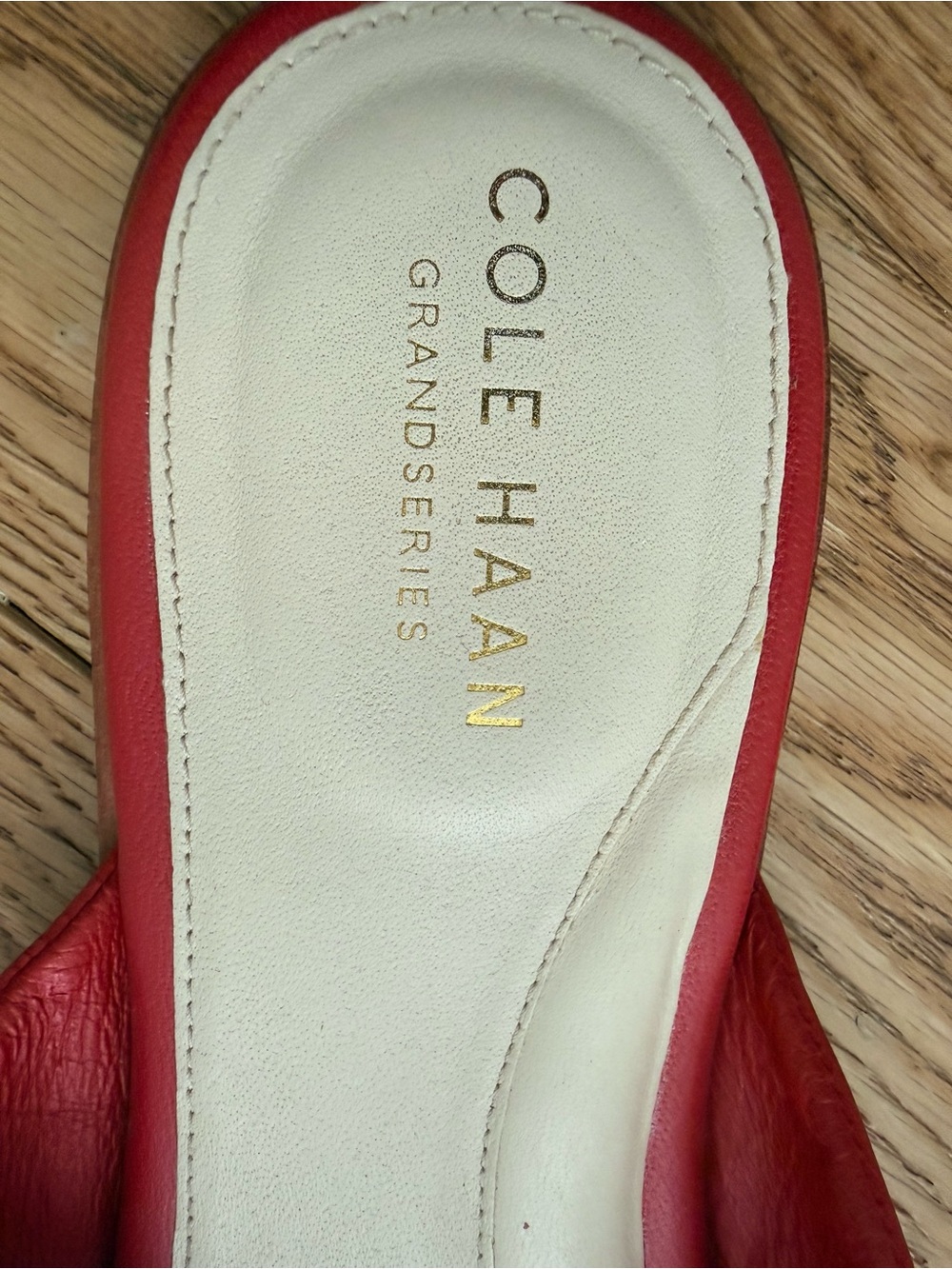 Cole Haan Red Twist Leather Slide Mules - Picture 2 of 4
